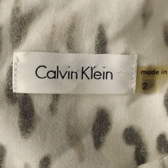 CALVIN KLEIN Dress, 2, Snow Leopard Print, Sleeveless, Empire waist, Sheath - Picture 13 of 15